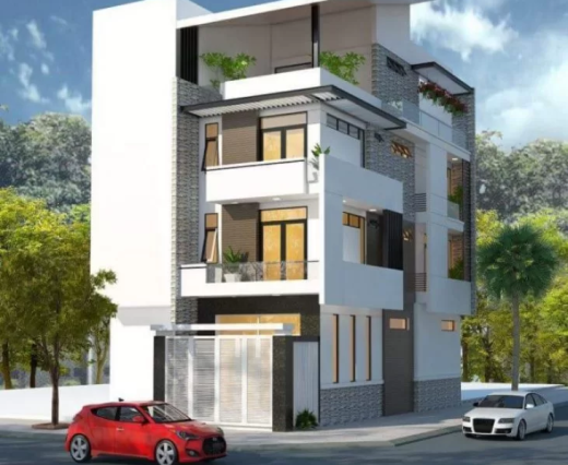 NHÀ 4 TẦNG MÁI TẦNG MÁI LỆCH